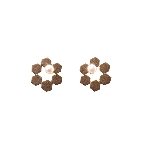 Geometric Honeycomb Posts - Small Pearl