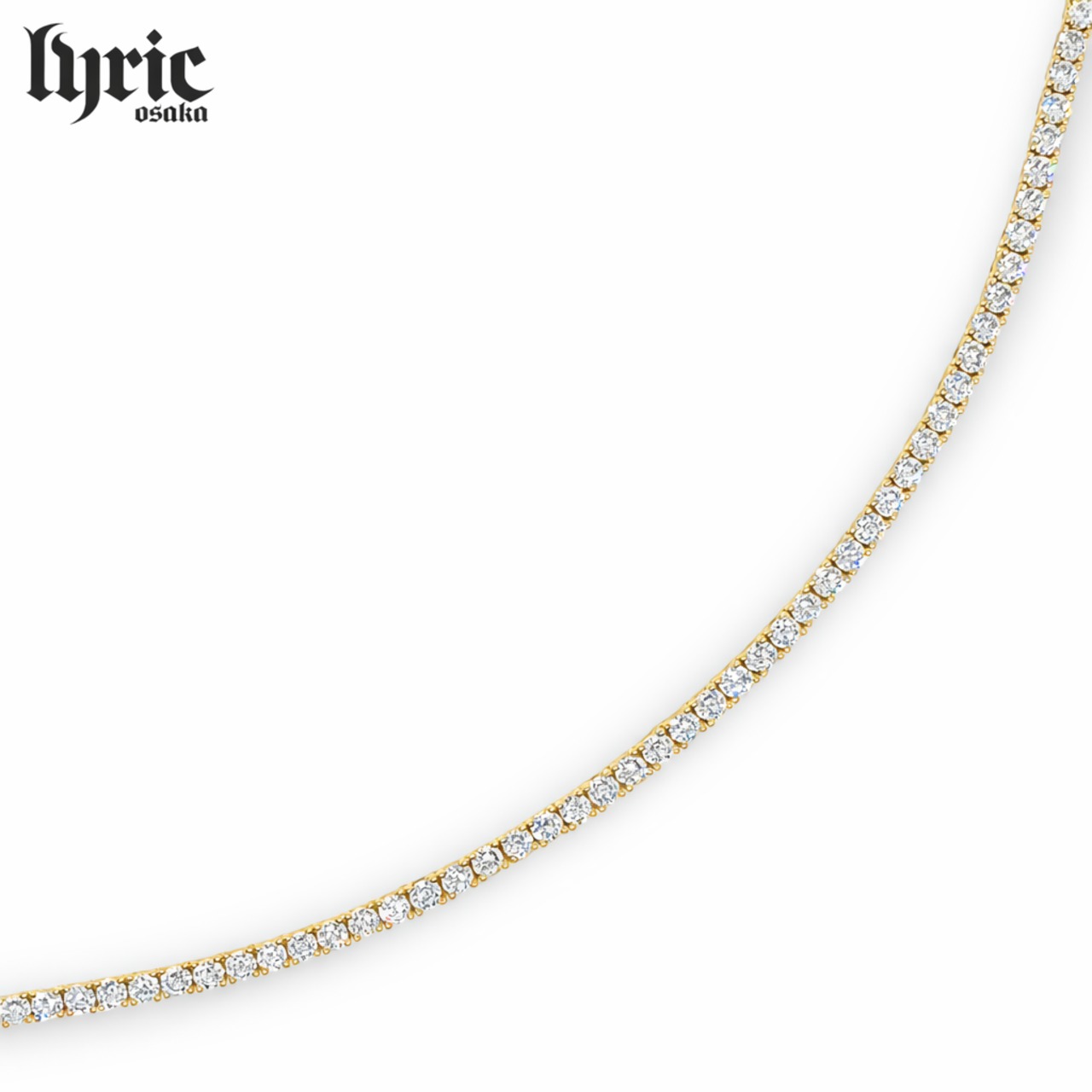 3mm 50cm luxury tennis necklace gold