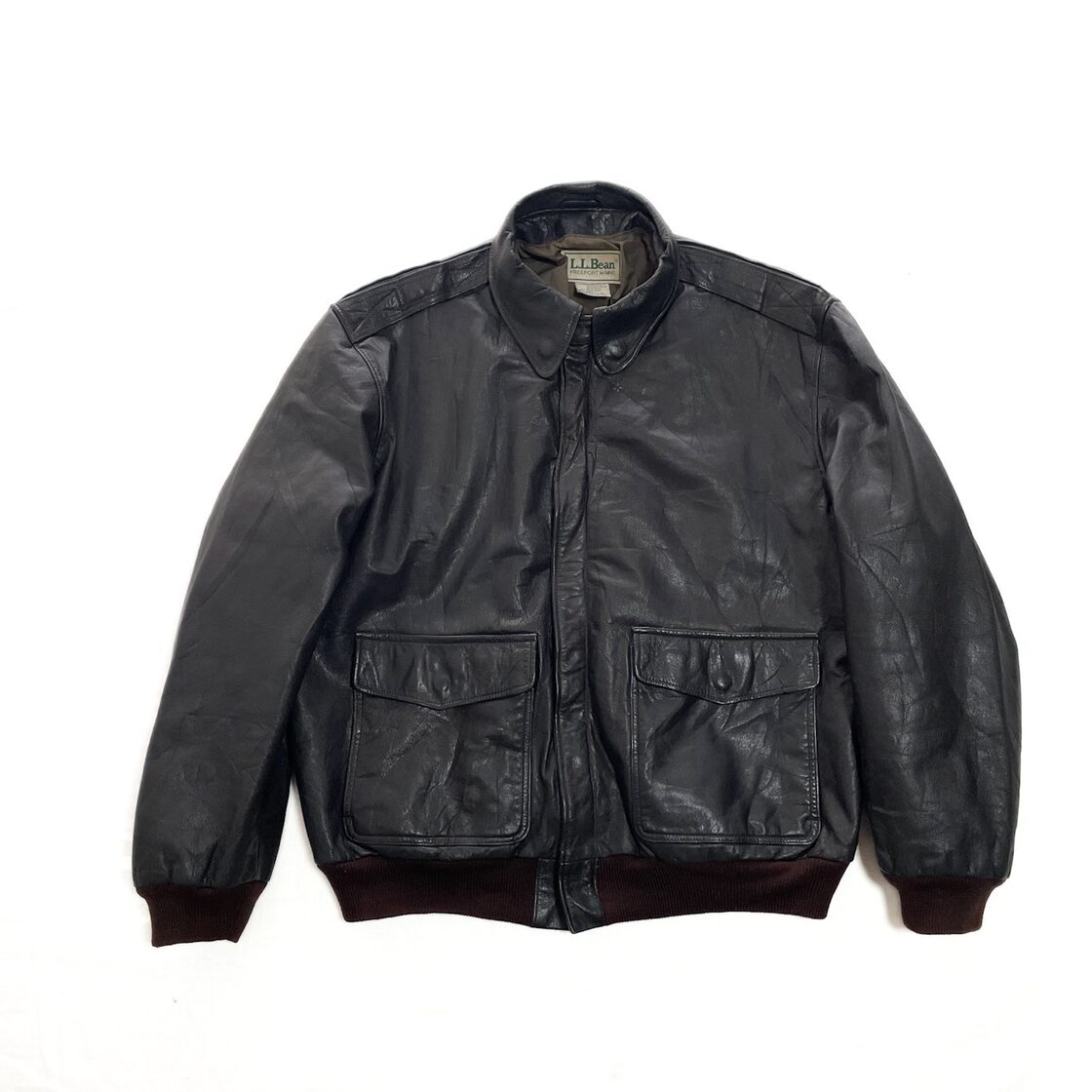 希少 LLBEAN エルエルビーン レザー A-2 フライトジャケット L 米軍 G 