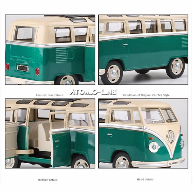 フォルクスワーゲン T1 バス 1/24 ミニカー 全2色 ライト点灯 エンジン