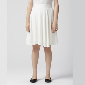 WOMEN スカート フレアスカート ひざ丈 シフォン ホワイト