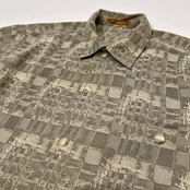 LANCEL ランセル チェック調 総柄 半袖シャツ サイズ M /メンズ/日本製/柄シャツ/ポケット付き