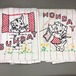 アメリカンヴィンテージ　クロス 刺繍　犬　わんちゃん　Sunday＆Monday　タオル　2枚セット