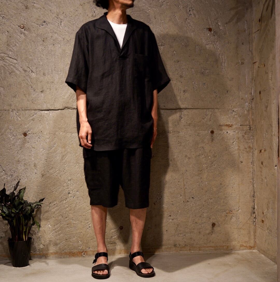 COMOLI(コモリ) / カナパスキッパー半袖シャツ -BLACK-(X01-02018) | Signs