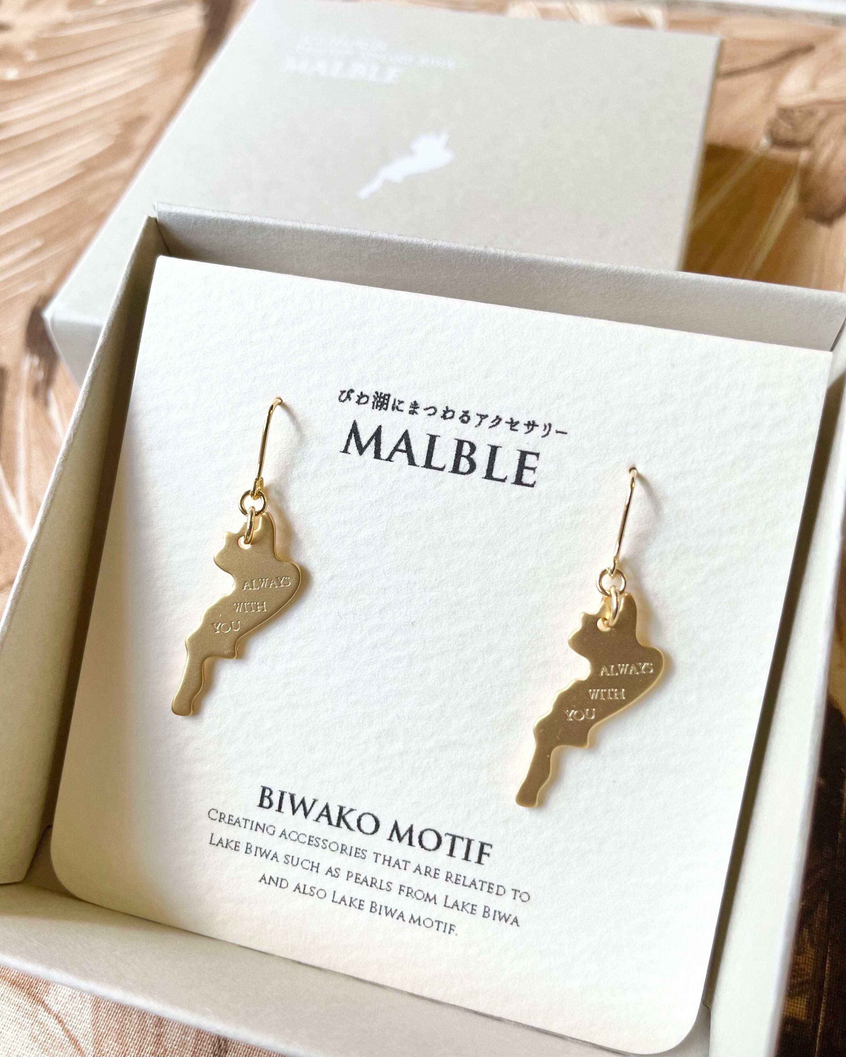 BIWAKOモチーフ ピアス/イヤリング (ゴールド) | malble jewels