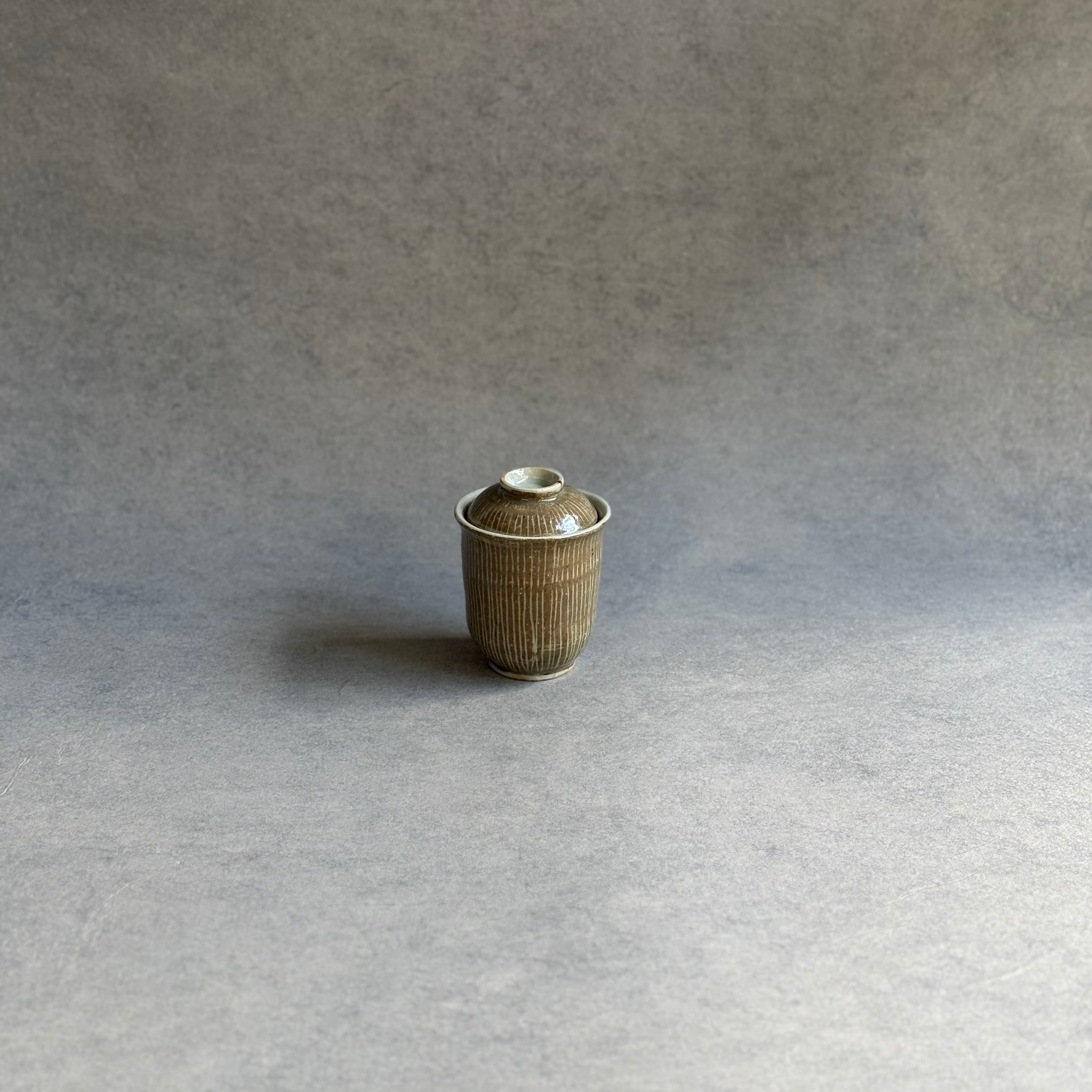 日高伸治  化粧  蓋付筒碗