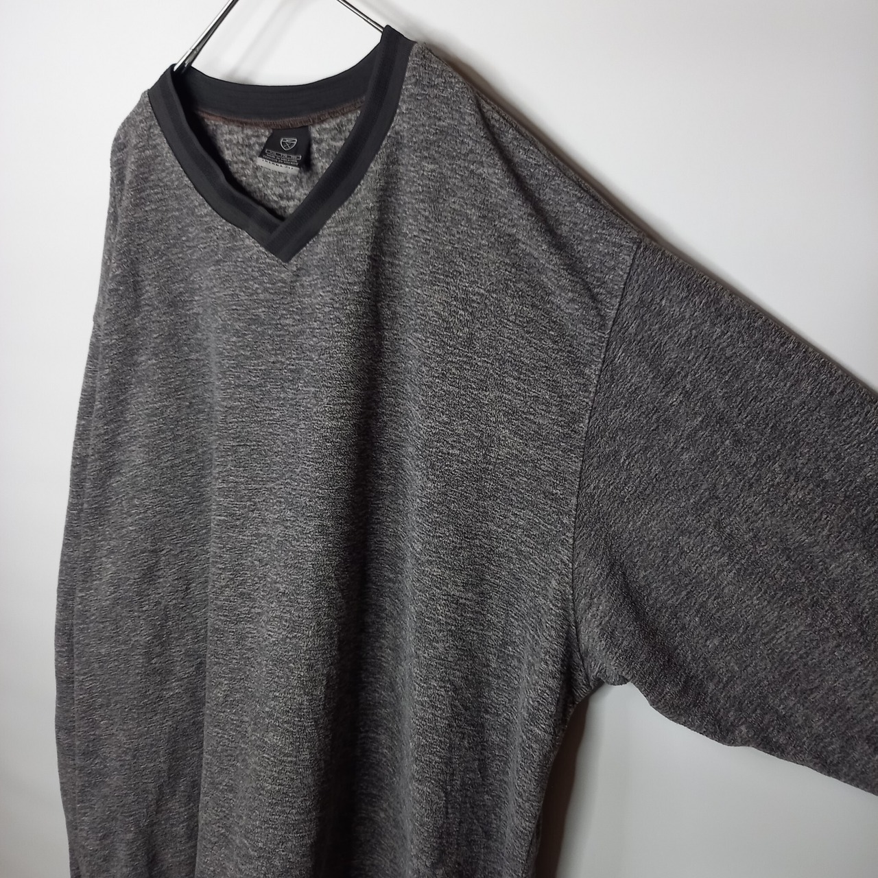 ナイキ　ゴルフ　Vネック　フリース　プルオーバー　無地　刺繍ロゴ　グレー　XXL
