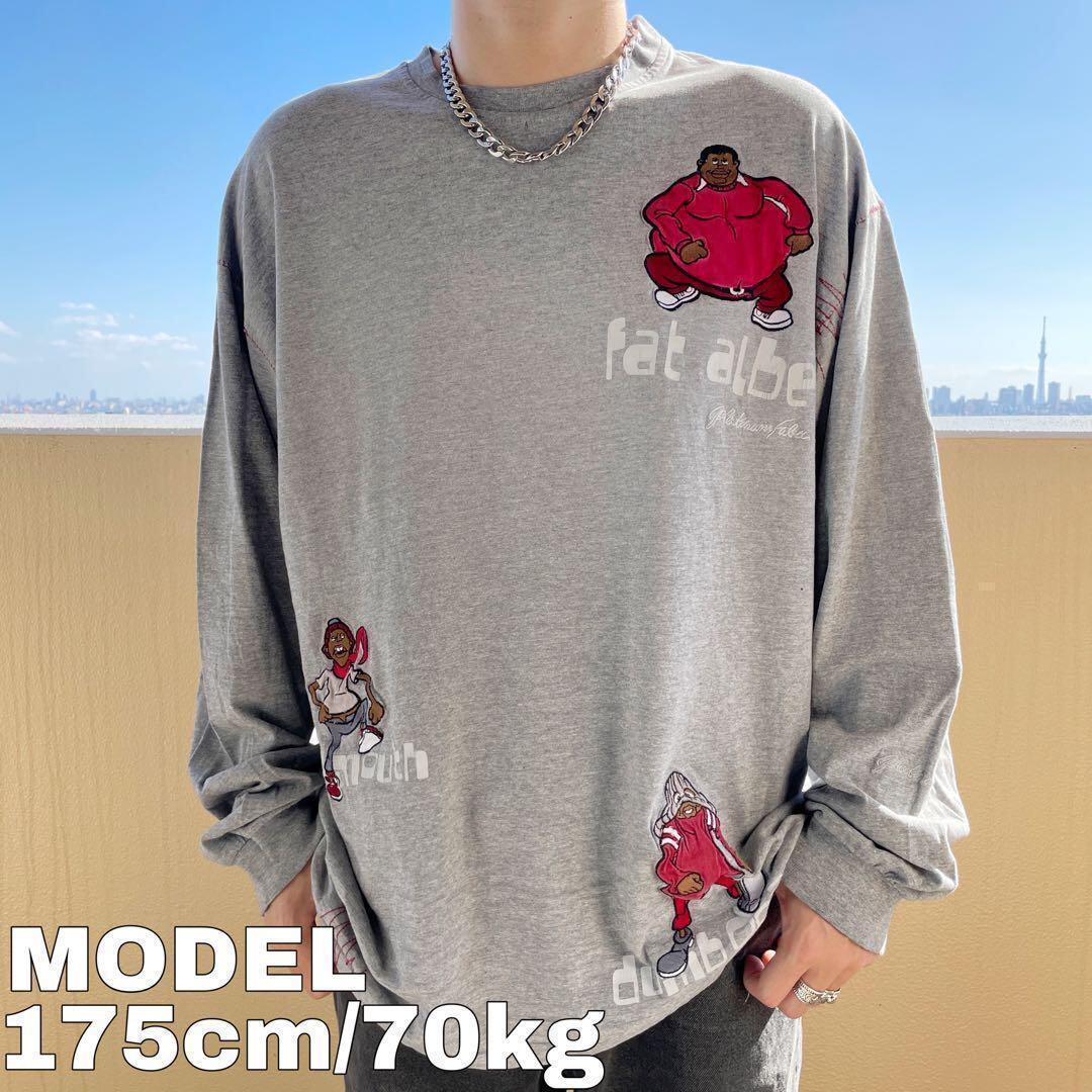 FUBU フブ ロンT Tシャツ ファットアルバート キャラクター XL グレー