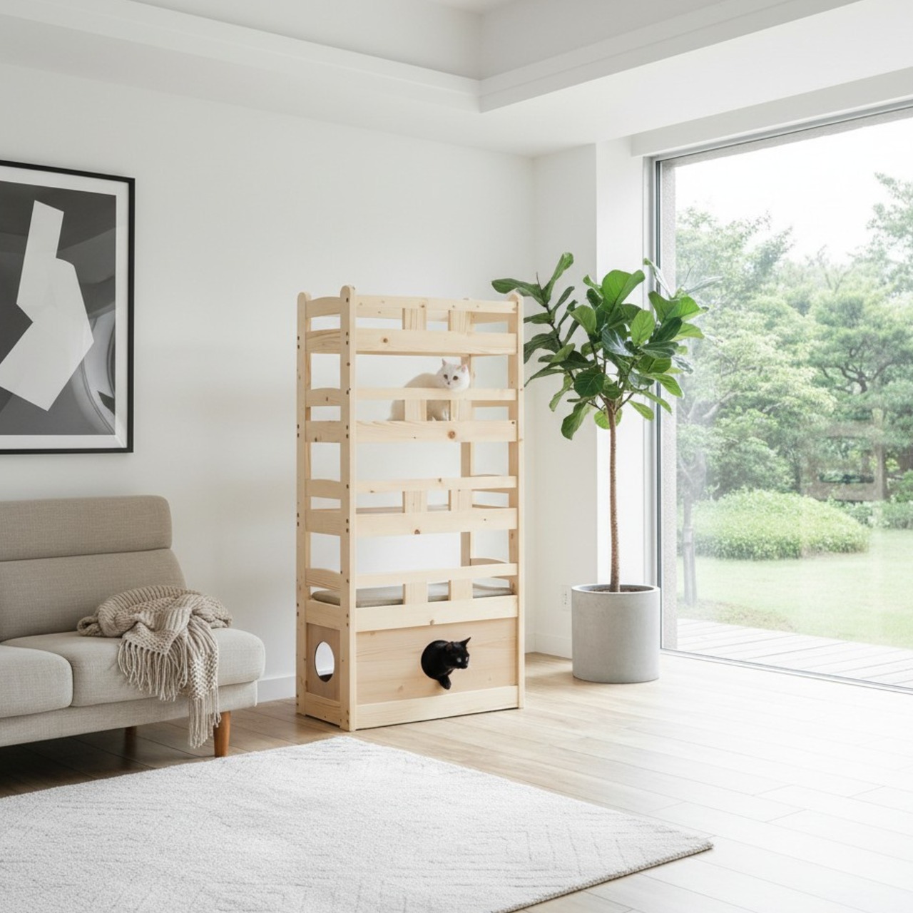 CAT TOWER WITH BED
