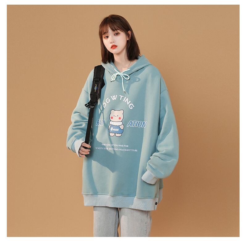 パーカー 可愛い イラスト レディース シンプル 韓国ファッション 大人可愛い Luluca 韓国トレンドファッションluluca ルルカ