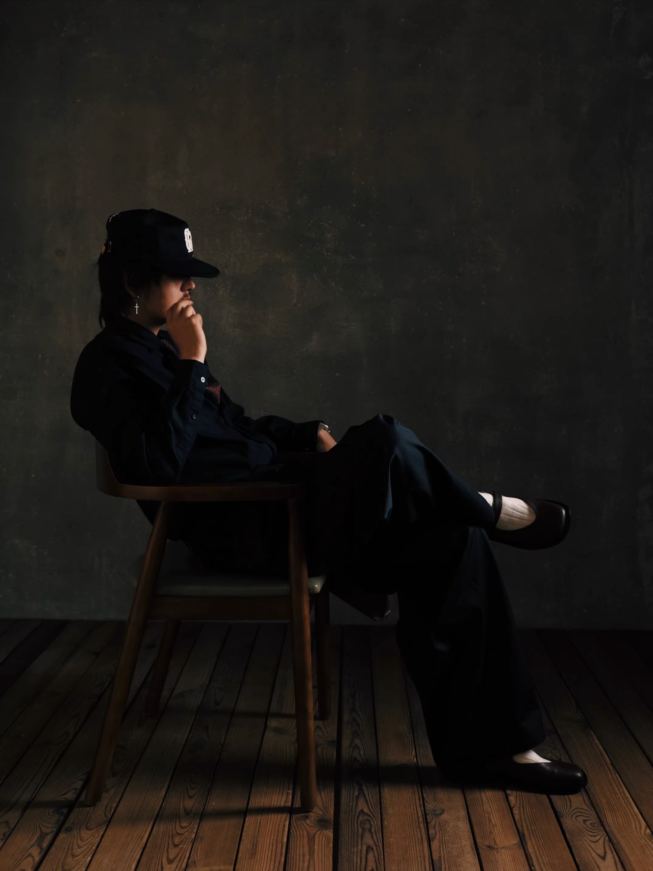 6CRAYON Leather Mary Jane Shoes（Black）