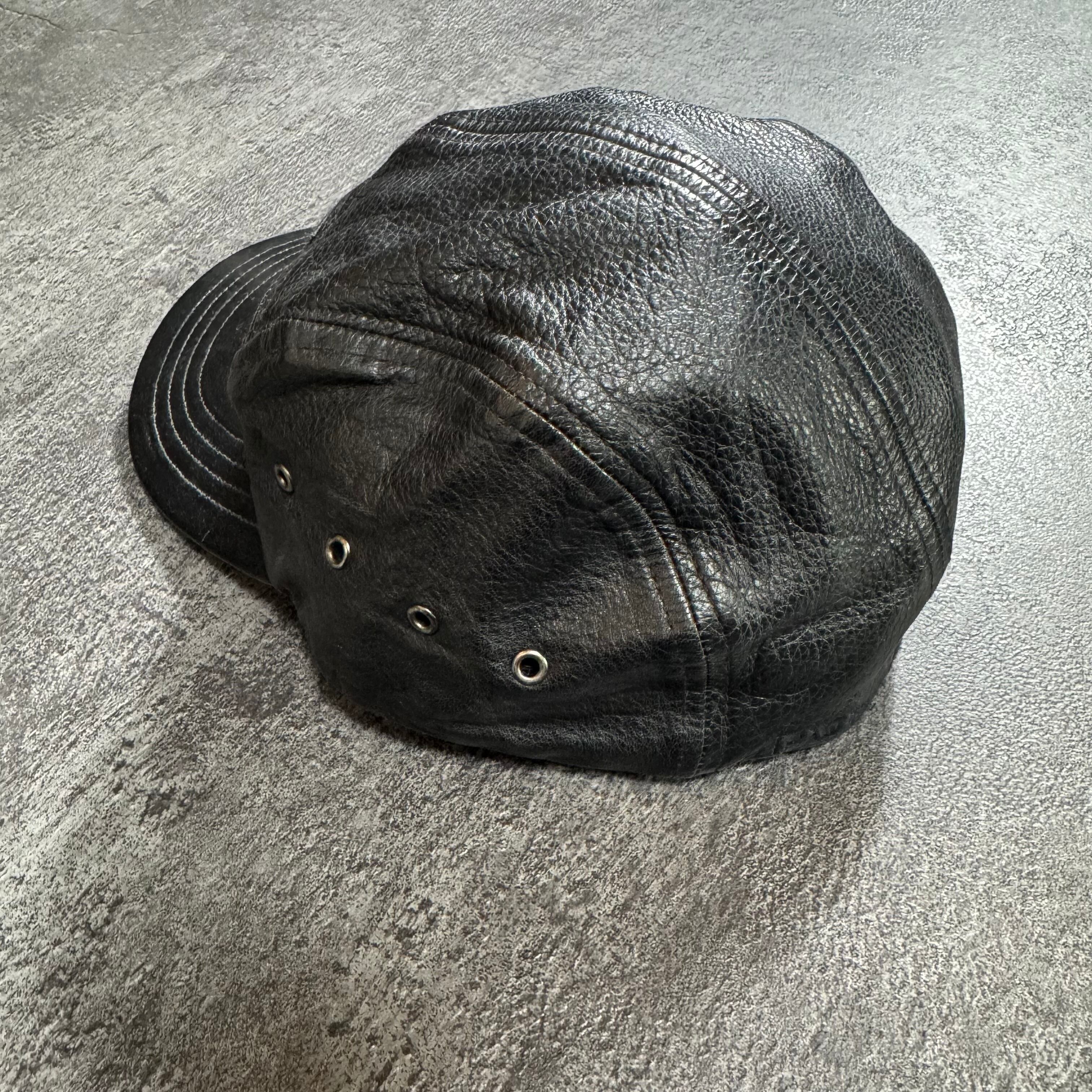 90s POLO SPORT Black Leather Cap ポロスポーツ レザーキャップ