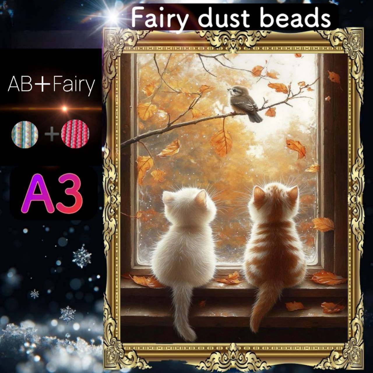 AB(オーロラ)+fairy各3色入り!四角ビーズ AB+fairy56 ダイヤモンドアート