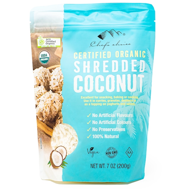 シェフズチョイス オーガニック ココナッツフレーク シュレッドタイプ 200g Organic Desiccated Coconut Flake 有機ココナッツ