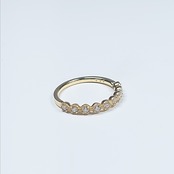 K18 Milgrain Half Eternity Ring