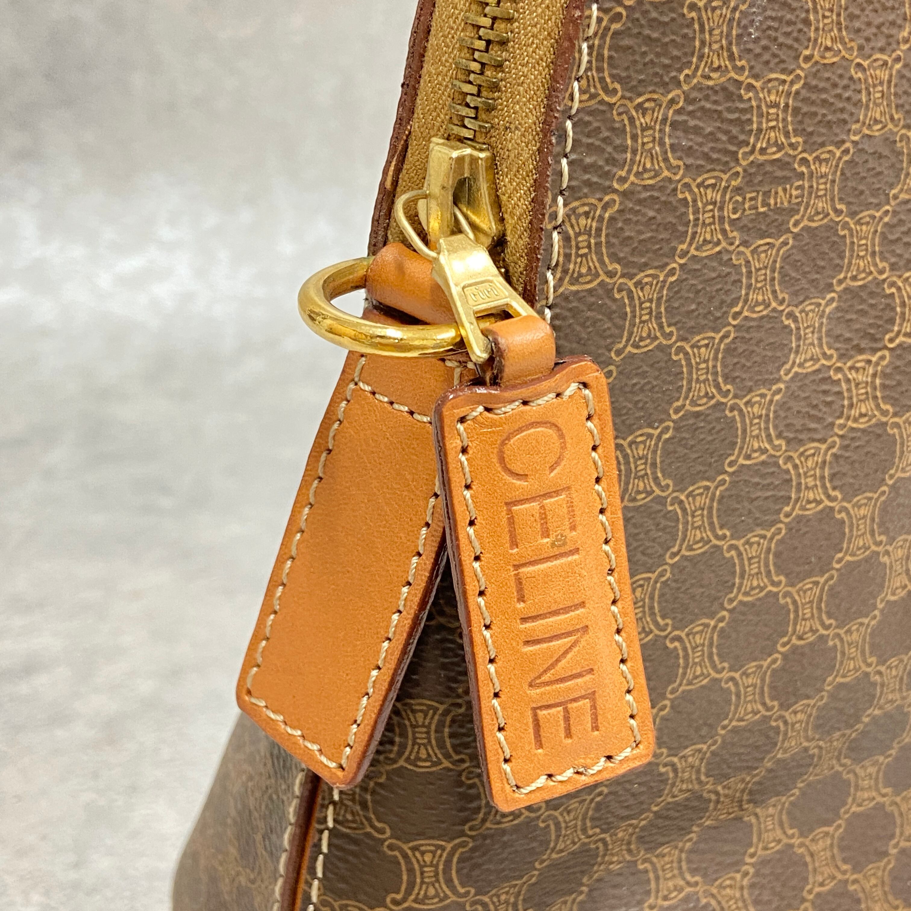 CELINE セリーヌ マカダム柄 アルマ型 2WAYバッグ ブラウン 6865