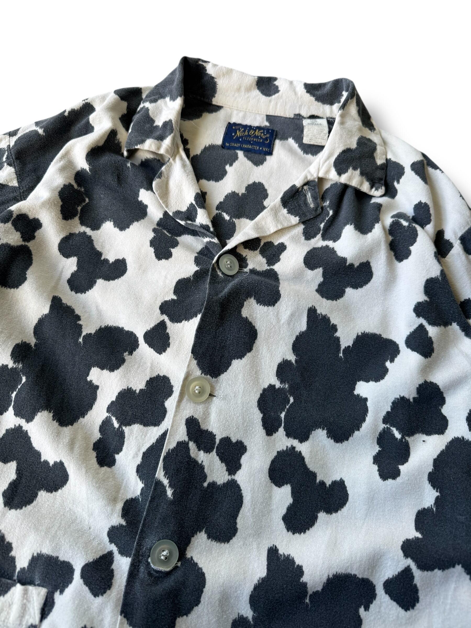 ♾️90's Nick&Nora♾️ cow pattern design pajama shirt MADE IN USA