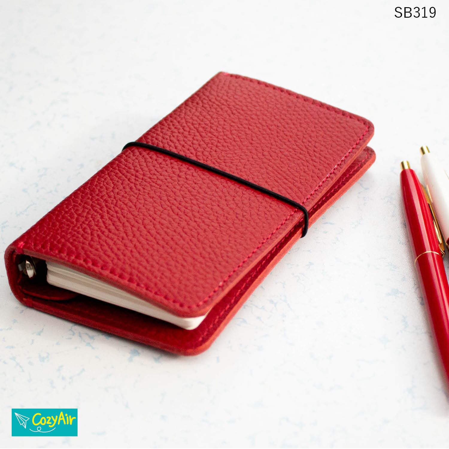 SB239 【受注制作】ミニ6サイズ M6 システム手帳 リング径11mm ルビー