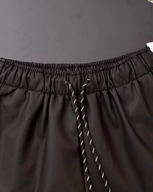 フェイクレザーワイドショートパンツ 3color A0601