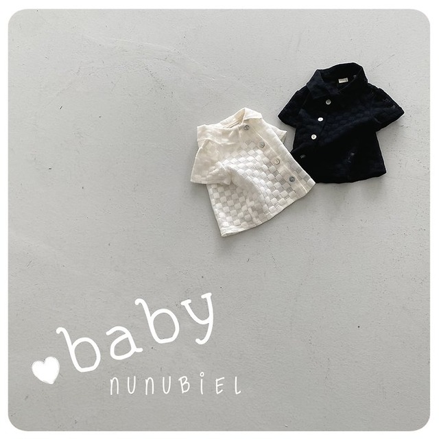 【取寄】nunubiel｜bebe square shirt｜ベビースクエアシャツ｜S-L｜baby｜26 summer