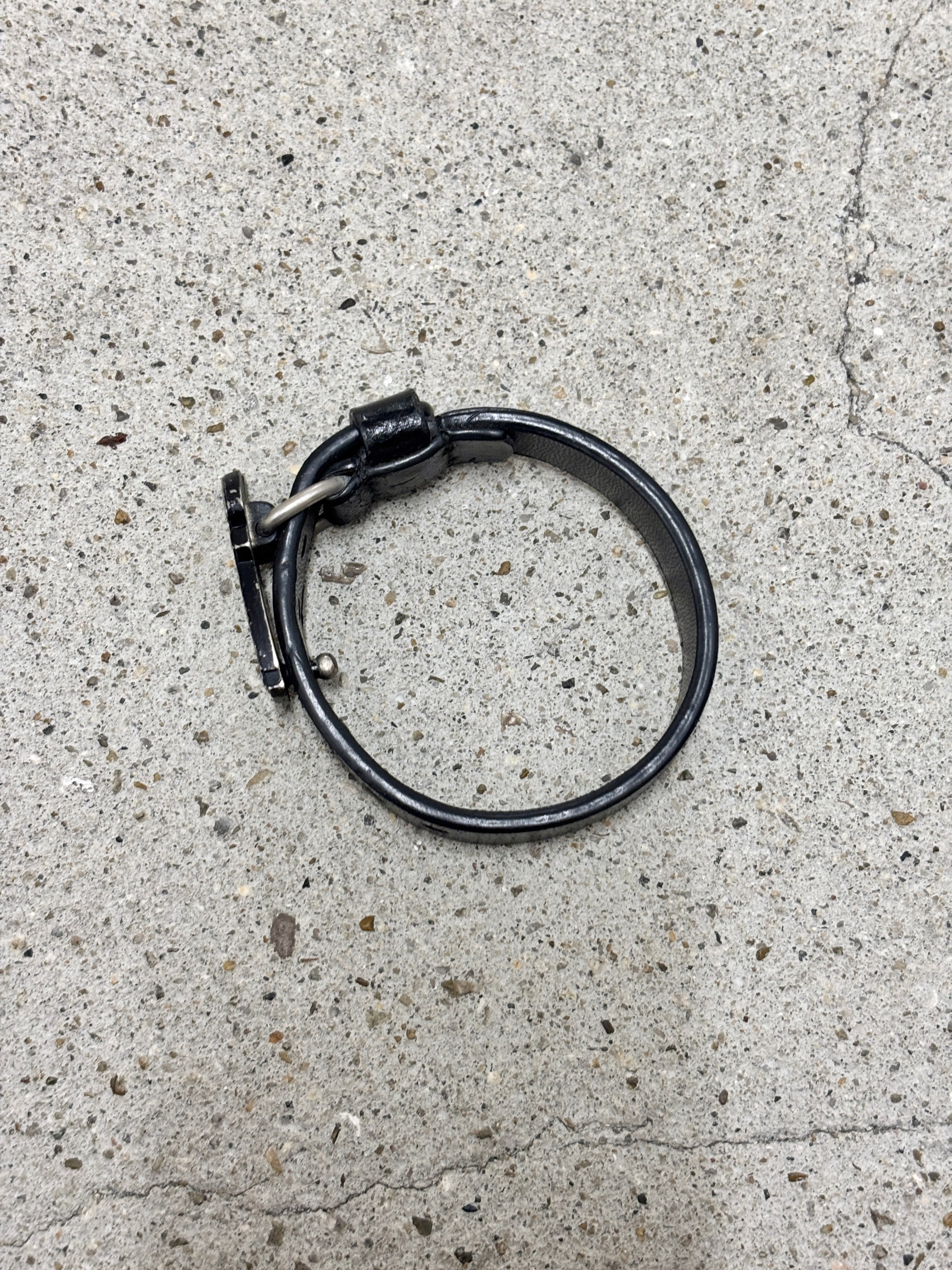 00s OLD STUSSY/Leather Bracelet/レザ－ブレスレット/ロゴバックル