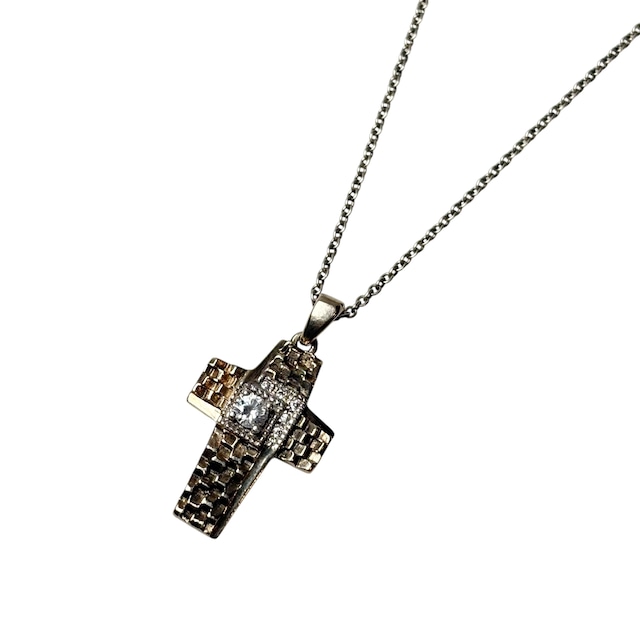 DOLCE&GABBANA silver cross pendant necklace