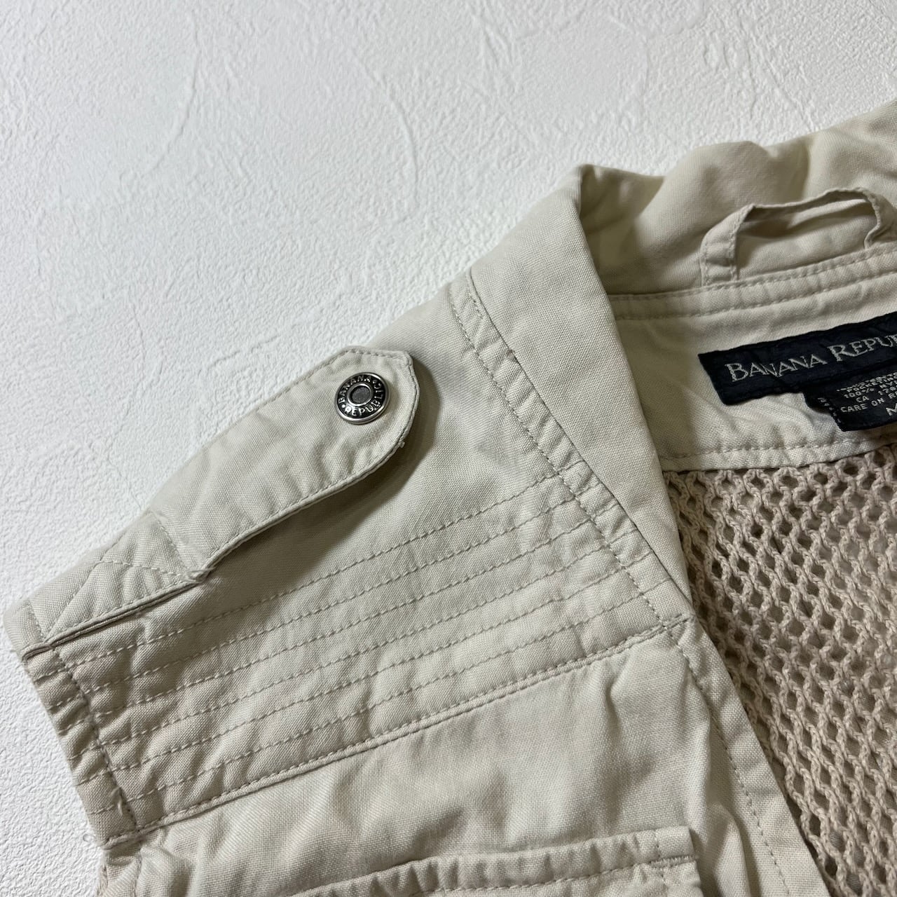 BANANA REPUBLIC メッシュ エポレット 多ポケット フィッシングベスト