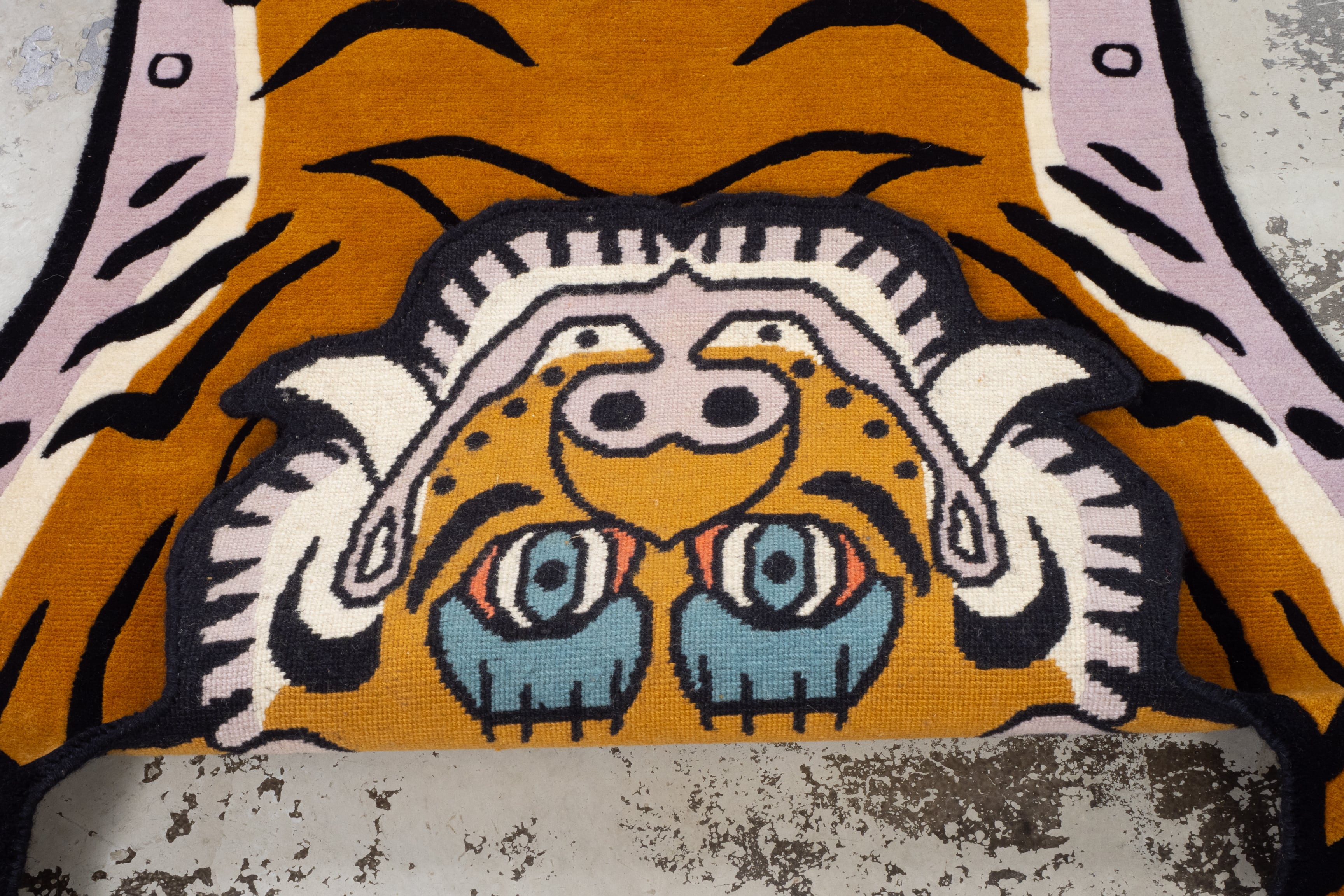 Tibetan Tiger Rug 《Lサイズ•ウール・オリジナル2・マスタード