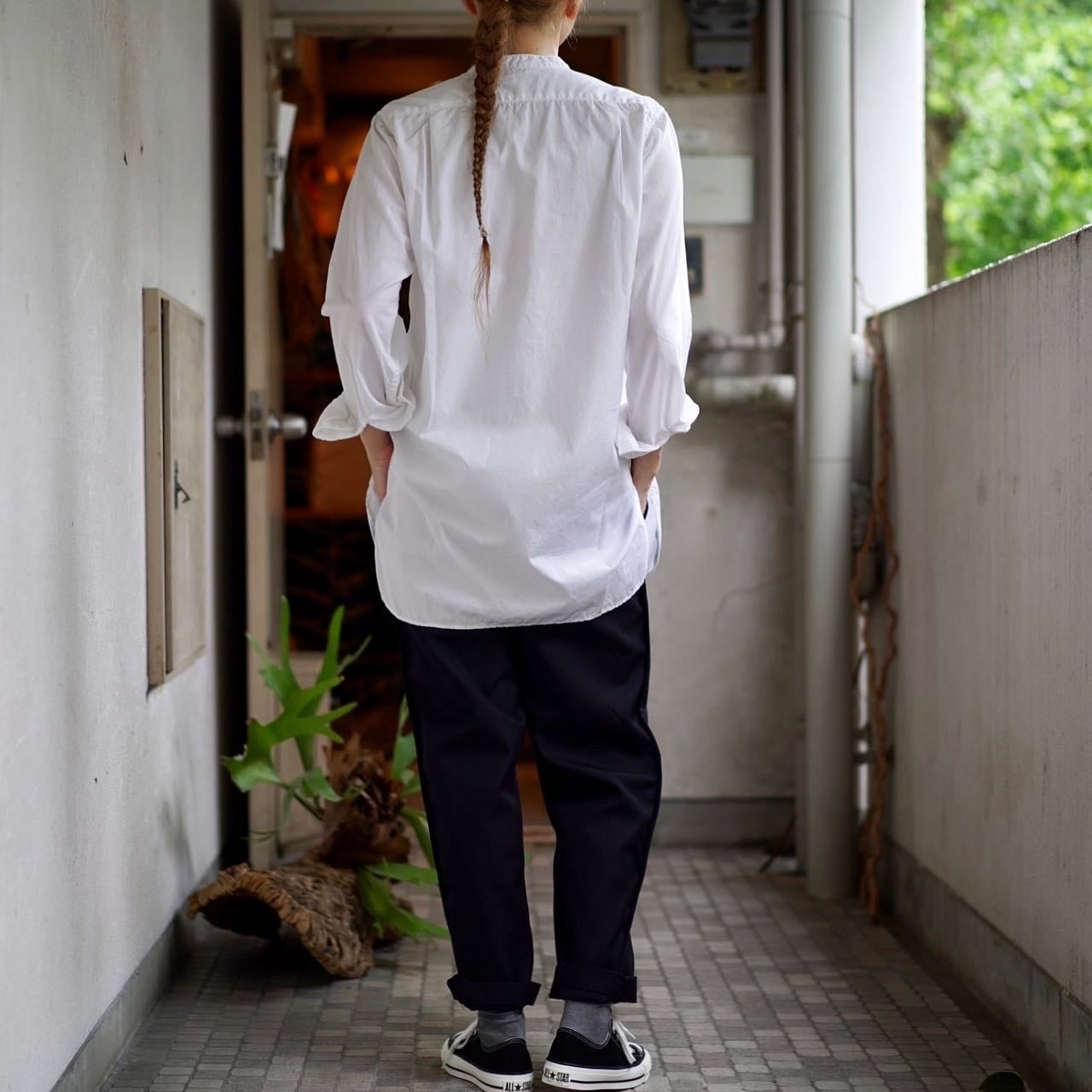 再入荷 sans limite(サンリミット)定番長丈スタンド二本針 white | Debby