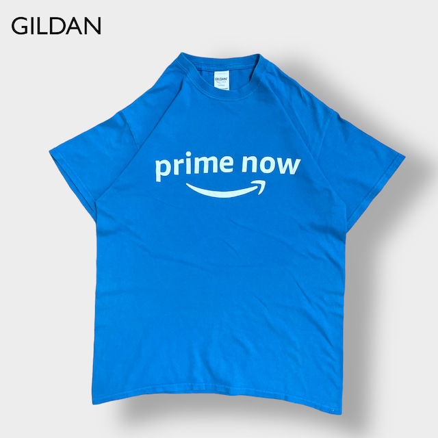 【GILDAN】Amazon Prime ロゴ プリント Tシャツ アマゾン プライム ブルー アドバタイジング 半袖 夏物 US古着