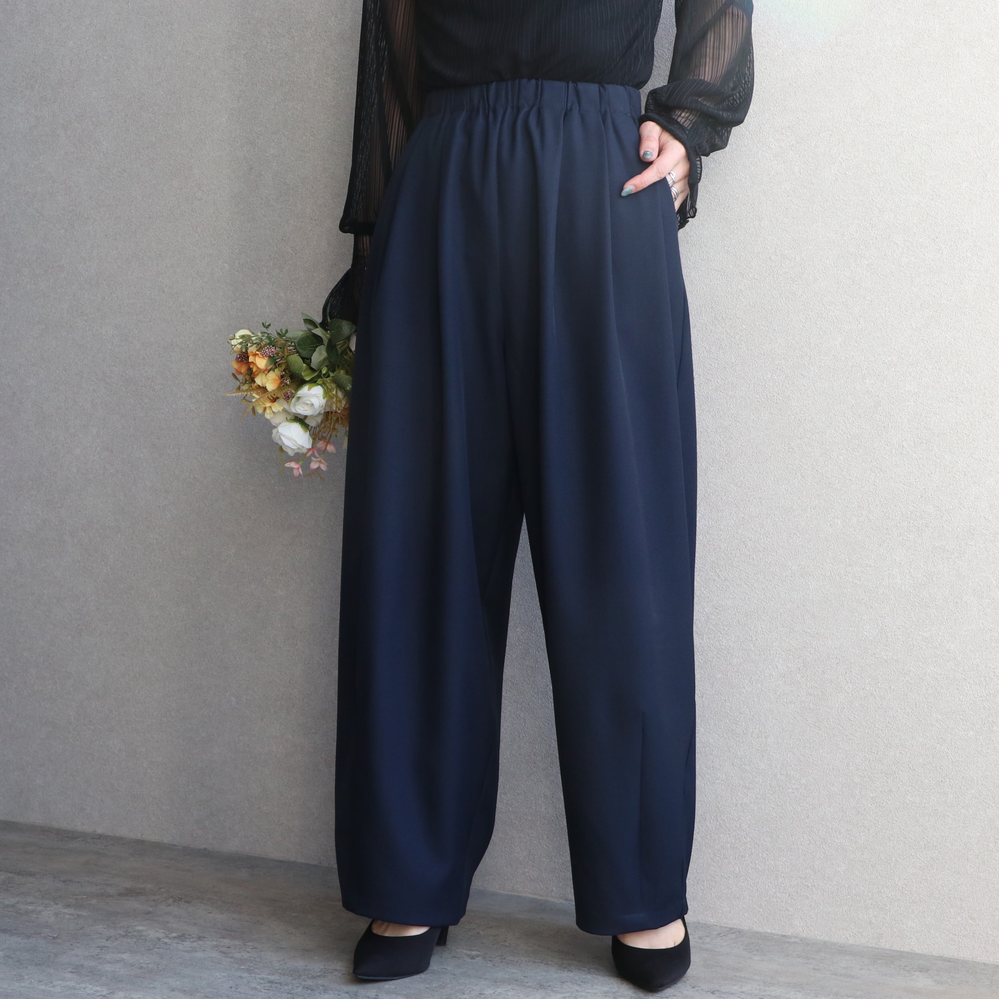全骨格◎/体型拾わず美脚見え】3タックコクーンパンツ<SETUP可能品番