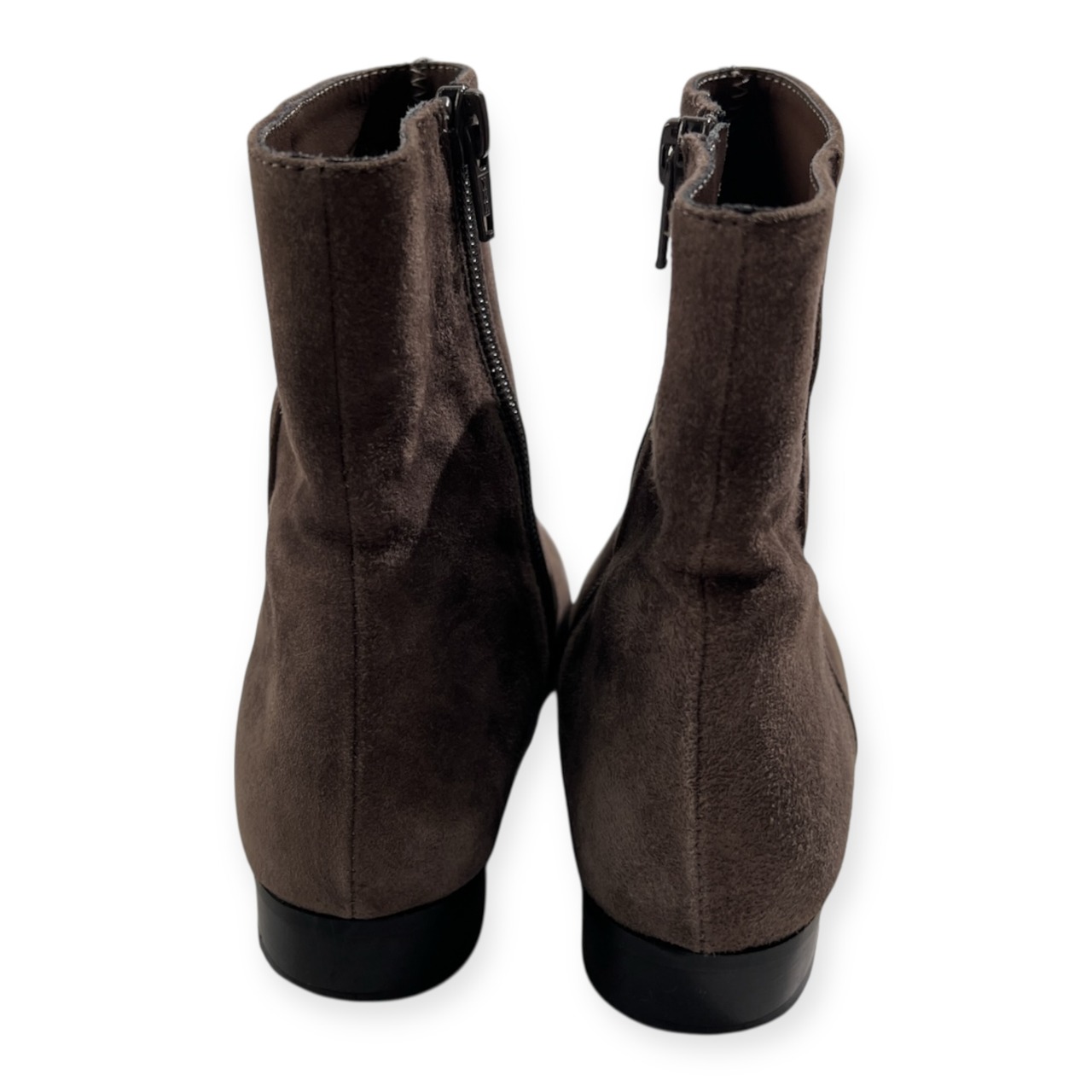 ステイタス STATUS イタリア製 スエード レザー ショート ブーツ サイドジップ 35 1/2 (約22.5～23.0cm)