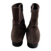 ステイタス STATUS イタリア製 スエード レザー ショート ブーツ サイドジップ 35 1/2 (約22.5～23.0cm)