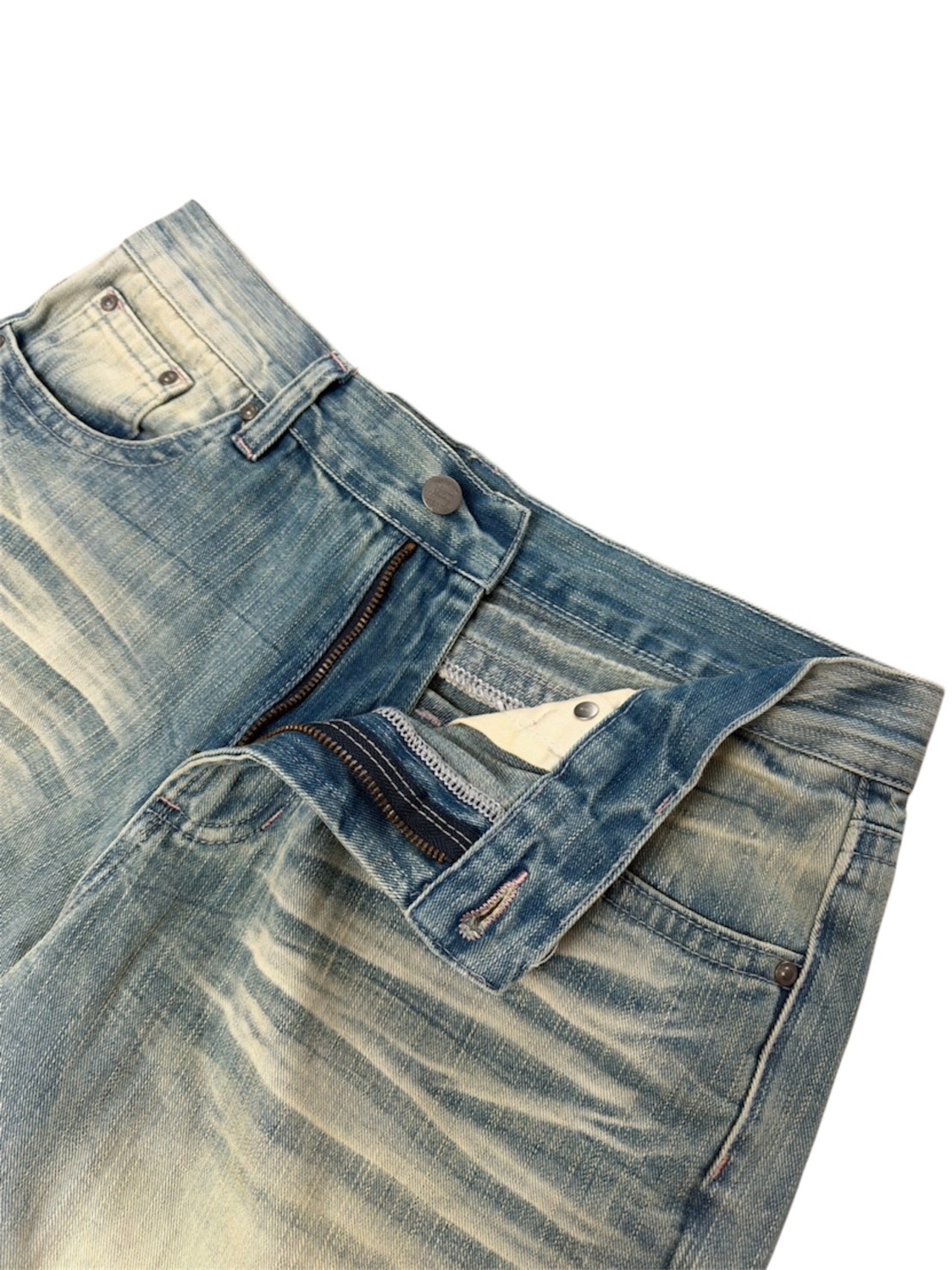 Yellow Blue Semi Wide Denim