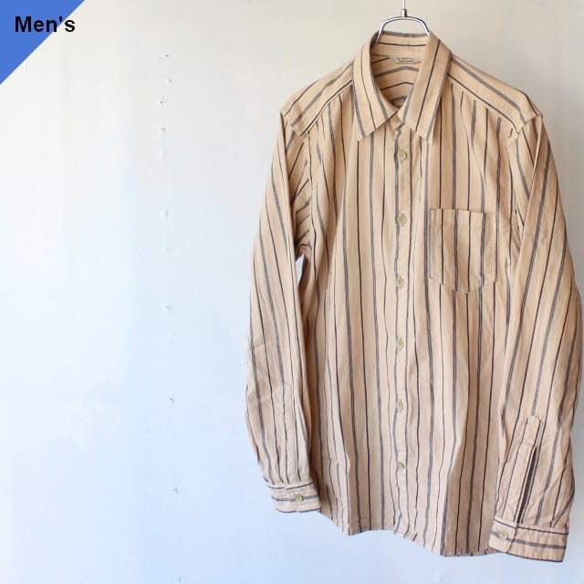 Orgueil オルゲイユ Stripe Work Shirt ストライプワークシャツ Beige ...