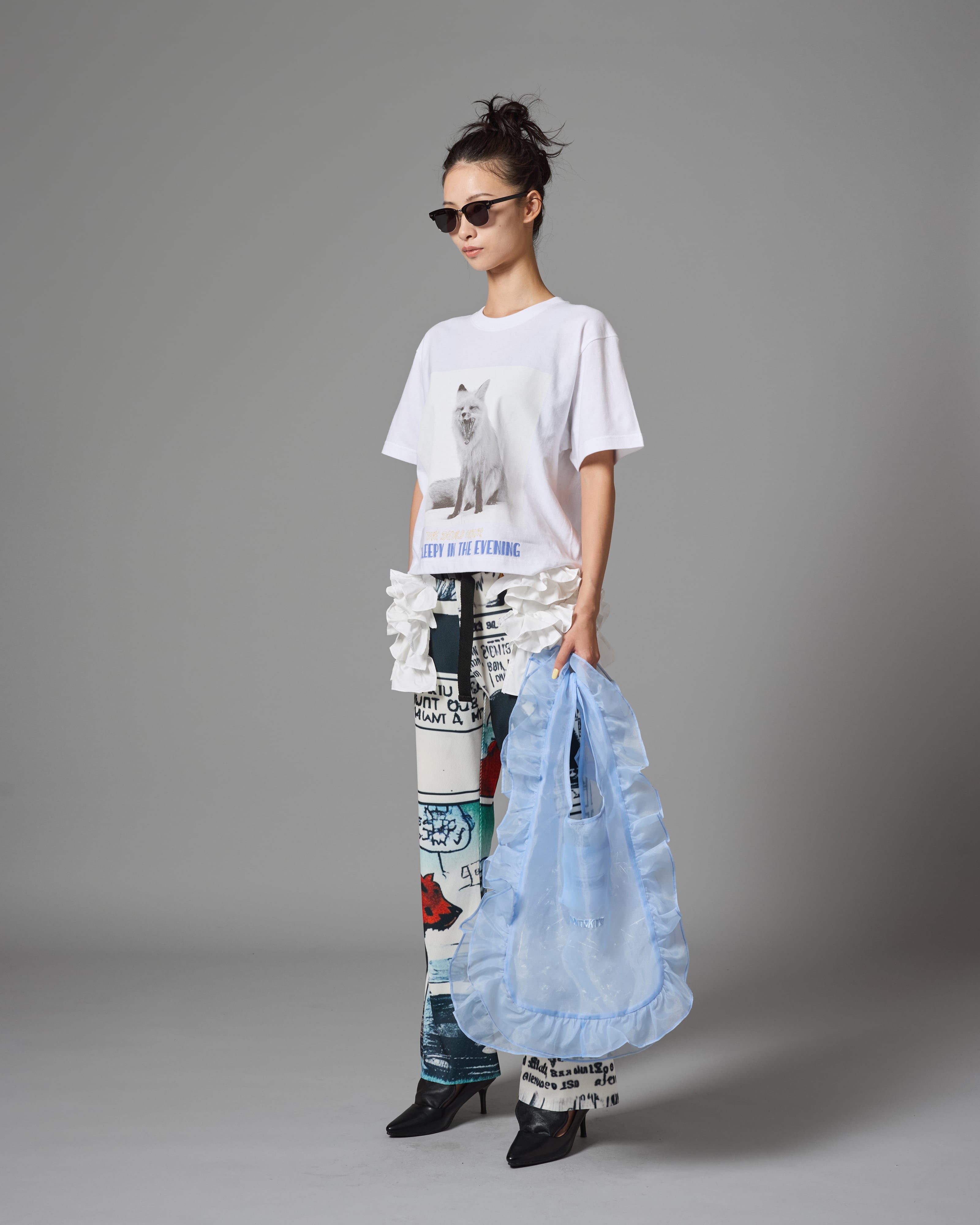 NON TOKYO ノントーキョー】 / PRINT RIB FLARE PANTS プリントリブ