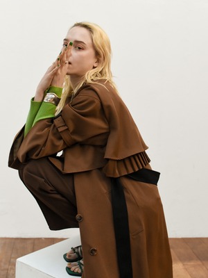 2way asymmetry design trench（brown）