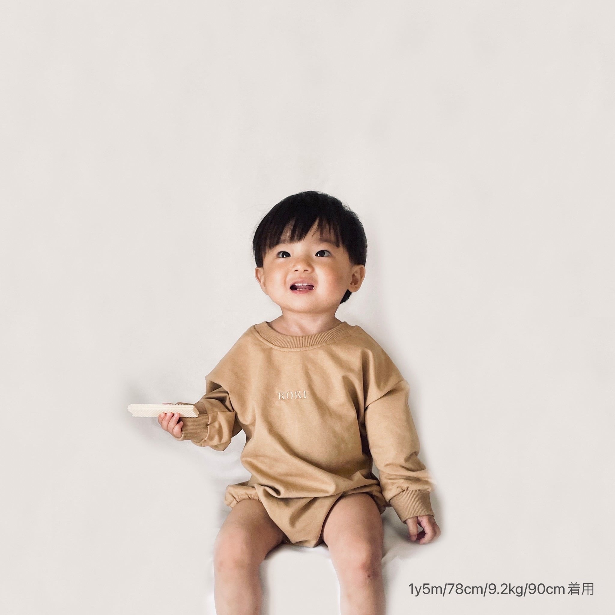 即納】刺繍名入れ♡もちもち長袖ロンパース | TAMSmuu