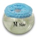 【Mサイズ】スカイブルー　チンチラ　デグー　砂浴び容器　飛び散り防止　ブラッシング効果  Chinchilla's glass ball for dust bath [M size] fluffy ring is [sky blue color] .