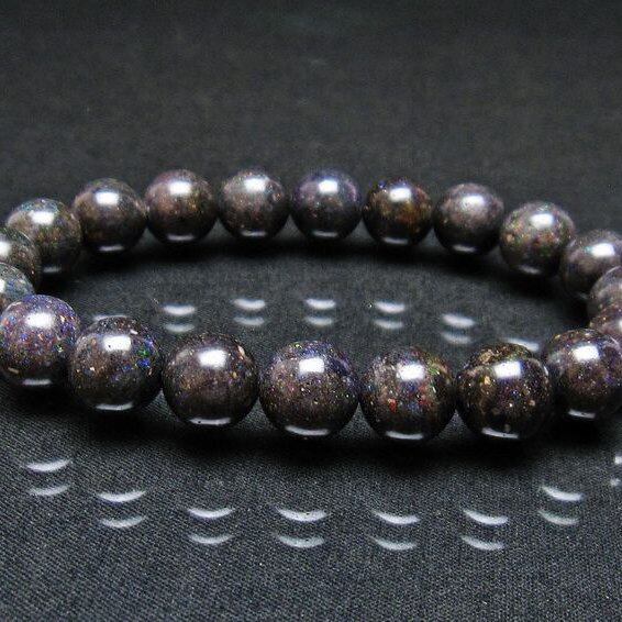 ブラックオパール ブレスレット 10mm 一点物 おまかせ便 111-37563