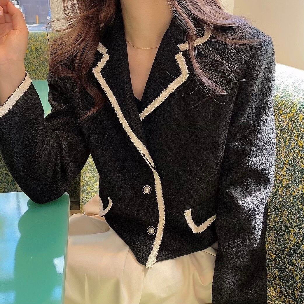 Piping coco tweed JK / black (10月中旬〜下旬頃発送予定)