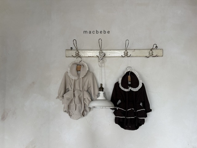[ macbebe ] rib cancan suit (bonnet set)