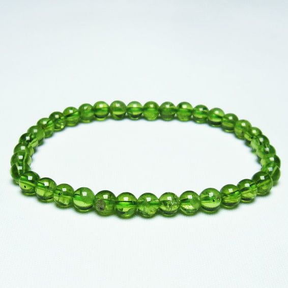 ペリドット ブレスレット 5mm 一点物 8月の誕生石 カンラン石 Peridot Bracelet メール便送料無料 [M便 1/10] 111-21856