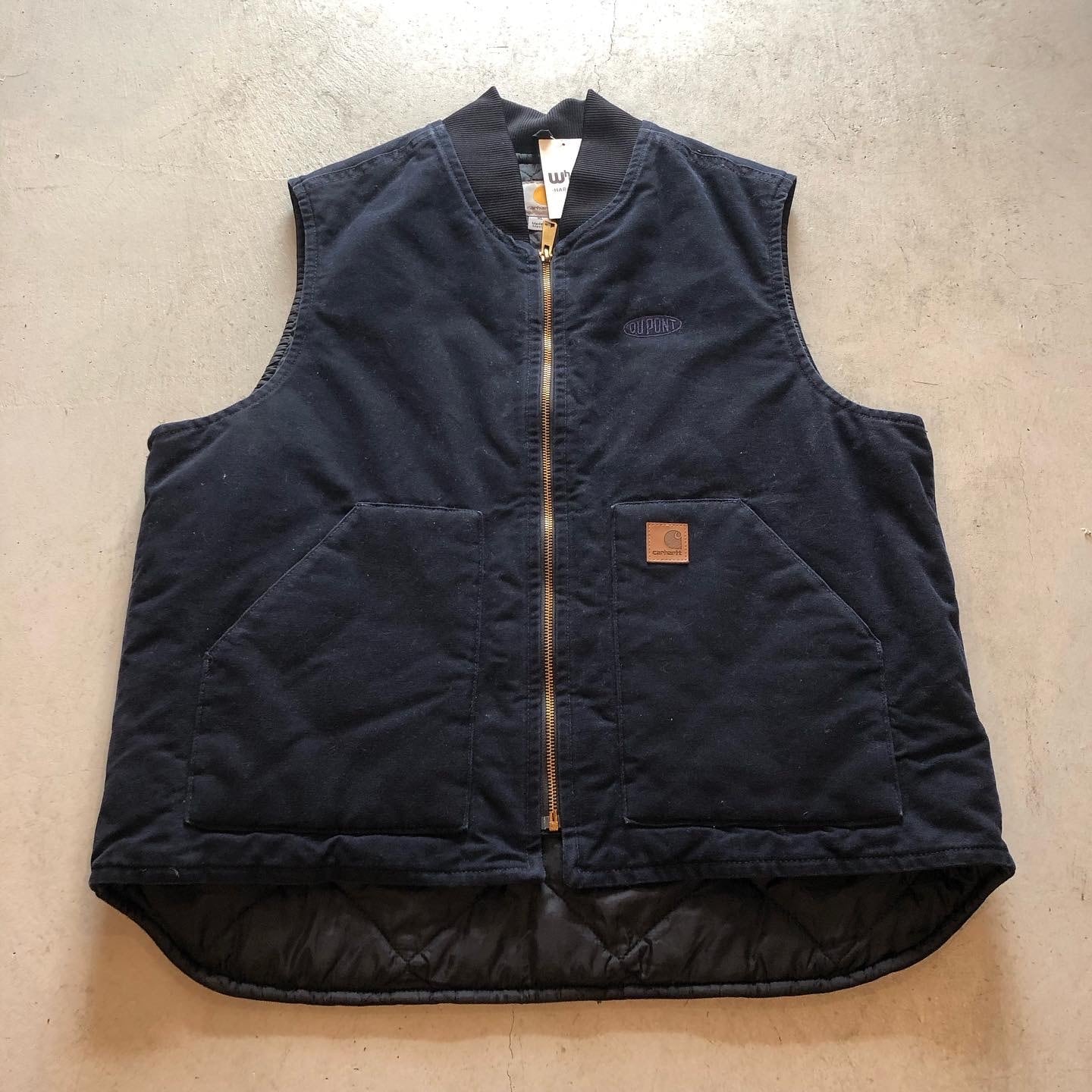 90s〜00s carhartt “OUPONT” black duck vest【高円寺店】