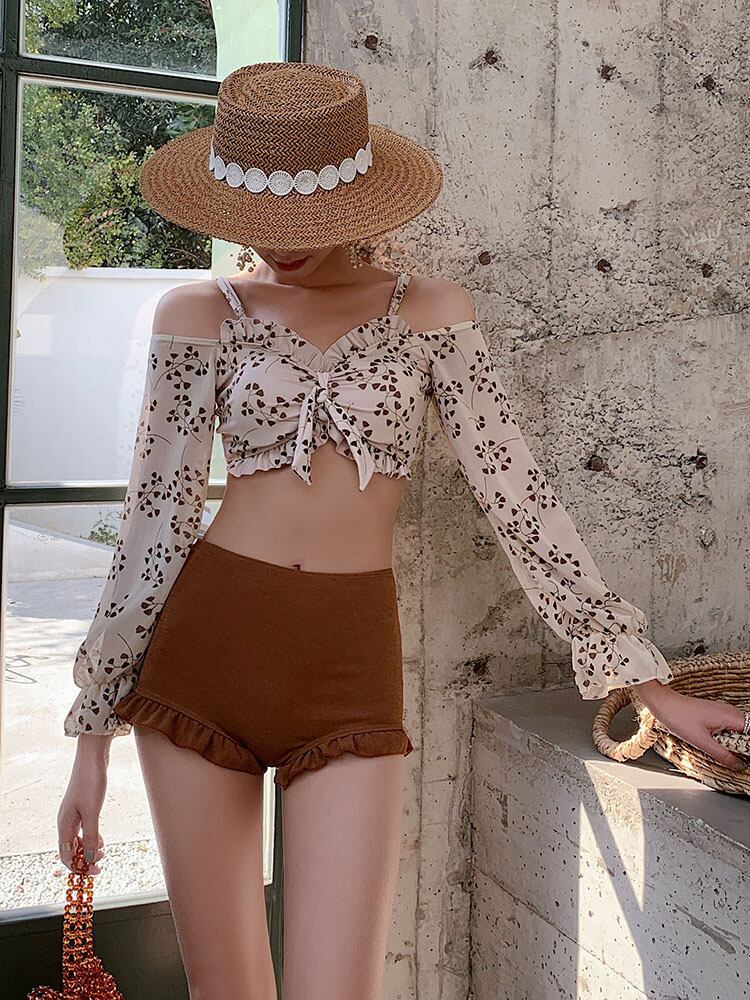 水着 通販 体型カバー 安い 大きいサイズ 大人 レディース 可愛い ブランド 着痩せ ビキニ オフショル オフショルダー ショートパンツ 2448 Sayurio レディースアパレル ファッション プチプラ アラサー アラフォー