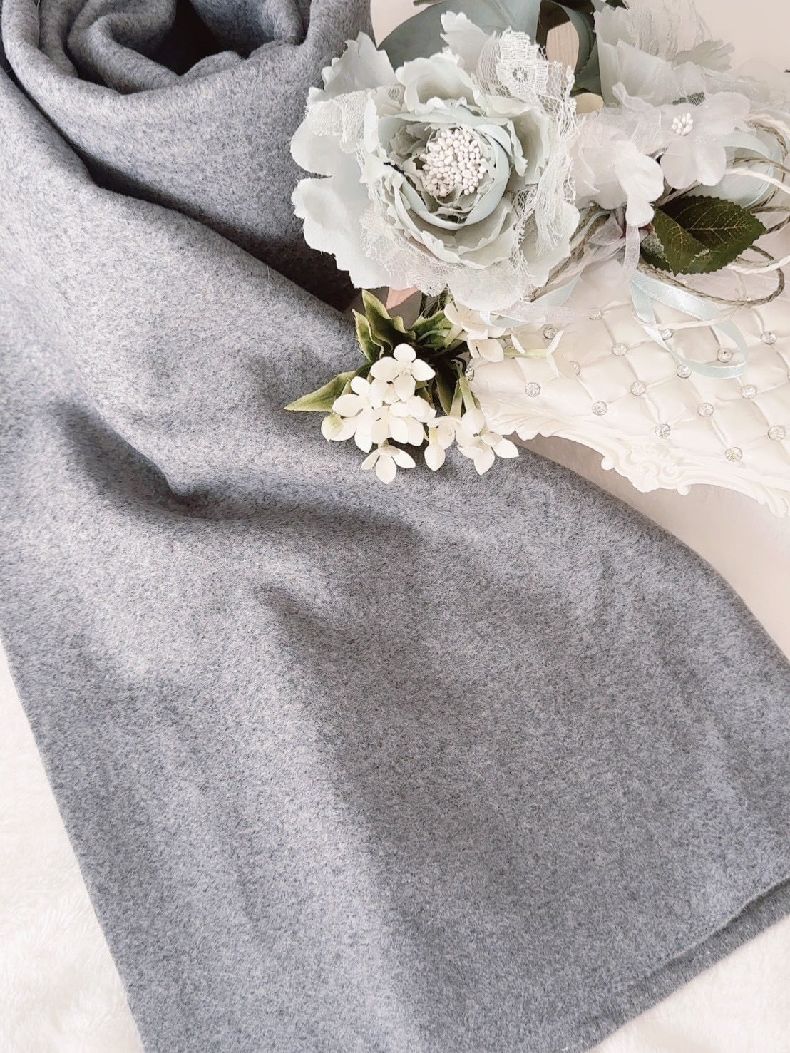 NATURAL 厚地グレーウール 7034#GR