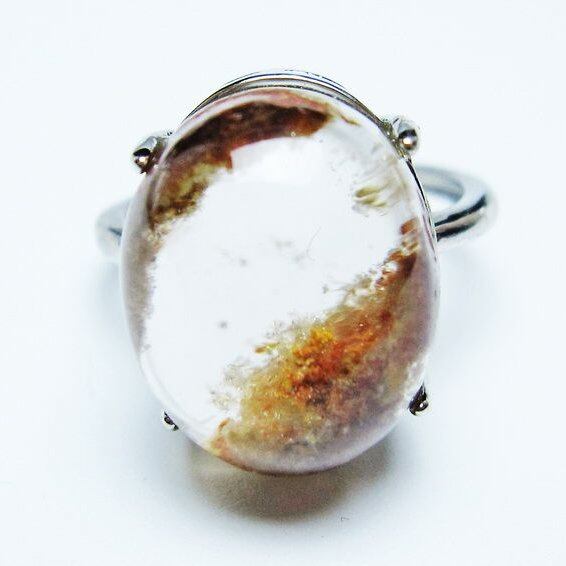 ガーデンクォーツ 指輪 ガーデン水晶 リング フリーサイズ 14号 一点物 メール便可 [M便 1/20] 115-6967