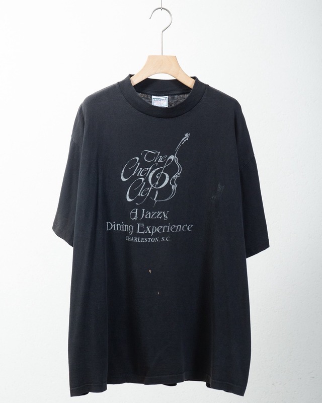 good faded jazzy print T-shirt Made In USA / Single Stitch / SIZE:XL