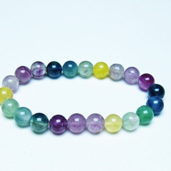 フローライト ブレスレット 9mm 蛍石 螢石 ブレス 一点物 メール便可 [M便 1/10] 111-45675