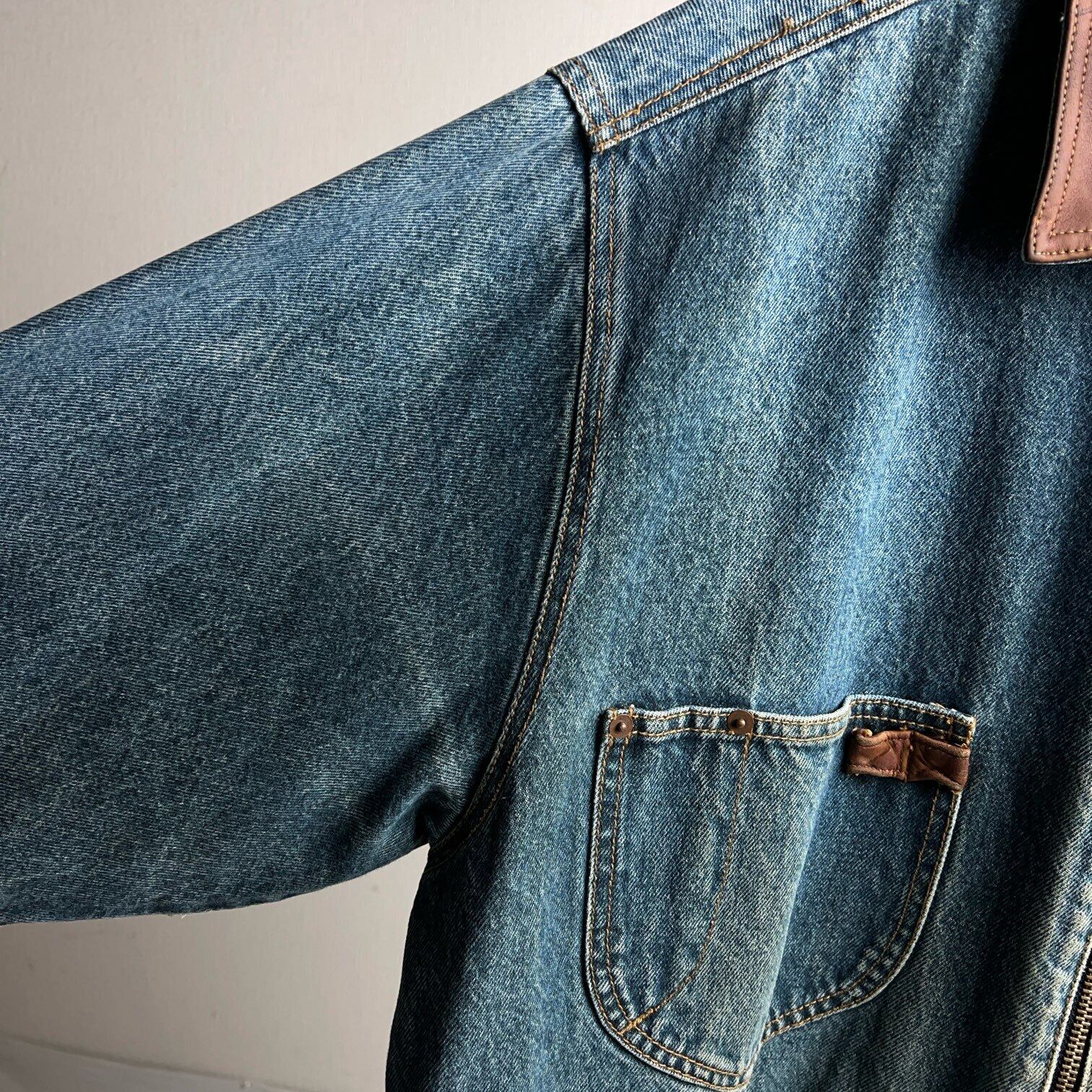 80's~90's Eddie Bauer Denim×Leather Jacket 80年代 90年代 エディ